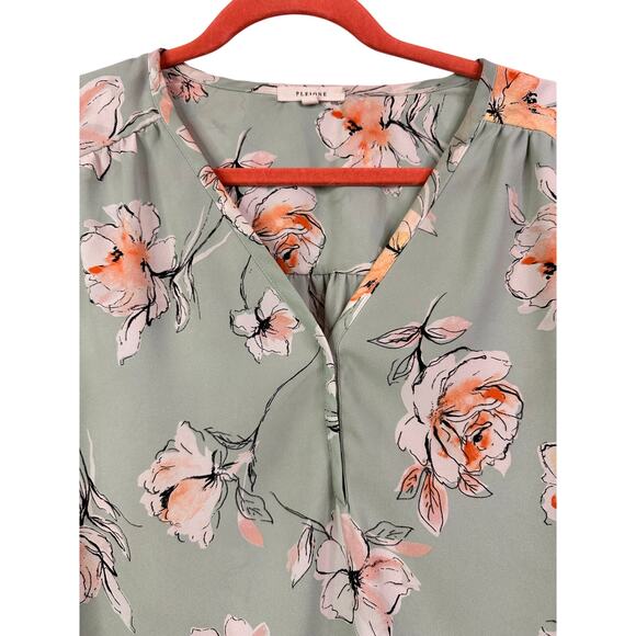 Pleione Womens Shirt Size XLarge Floral Cottage Core Fairy Prairie Smocked Wrist - Picture 4 of 5